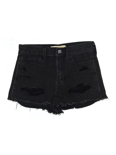 Pre-owned Hollister Denim Shorts In Black