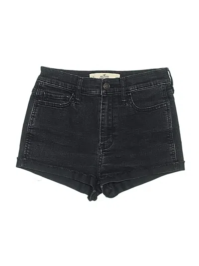 Pre-owned Hollister Denim Shorts In Black