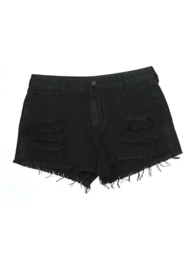 Pre-owned Hollister Denim Shorts In Black