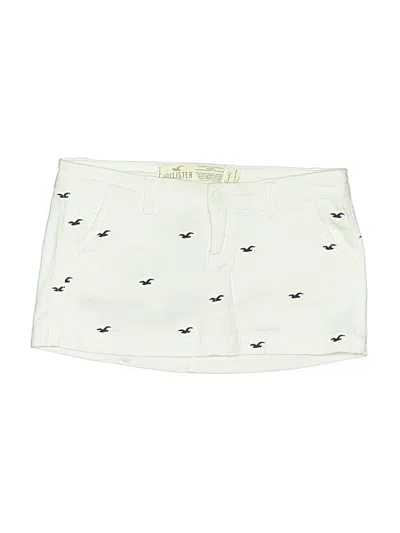 Pre-owned Hollister Denim Shorts In Ivory