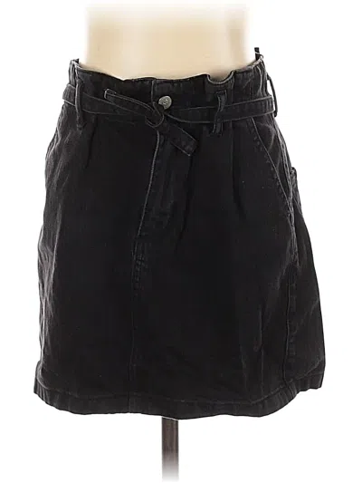 Pre-owned Hollister Denim Skirt In Black