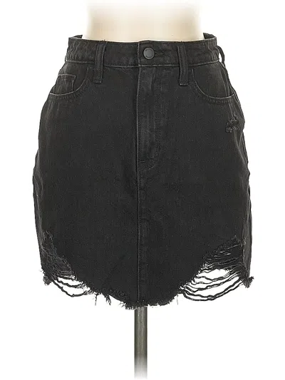 Pre-owned Hollister Denim Skirt In Black