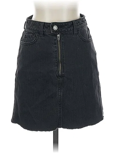 Pre-owned Hollister Denim Skirt In Black