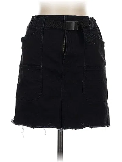 Pre-owned Hollister Denim Skirt In Black