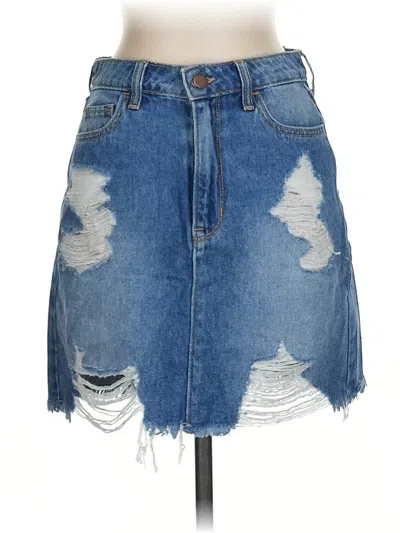 Pre-owned Hollister Denim Skirt In Blue