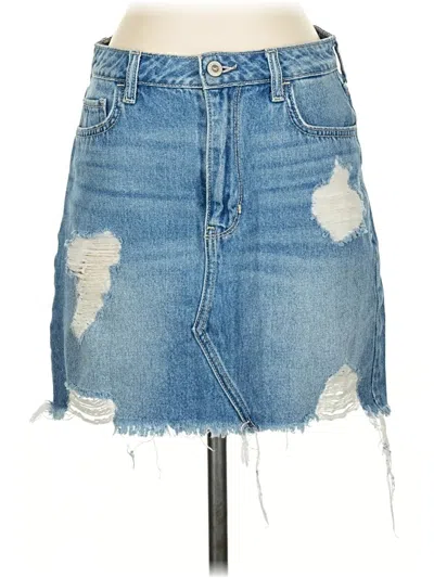 Pre-owned Hollister Denim Skirt In Blue