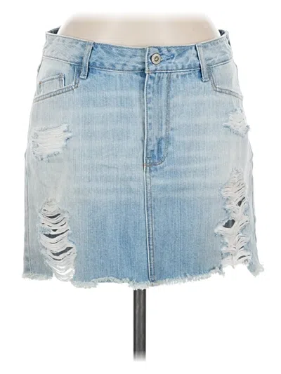 Pre-owned Hollister Denim Skirt In Blue