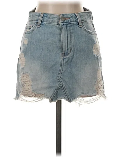 Pre-owned Hollister Denim Skirt In Blue