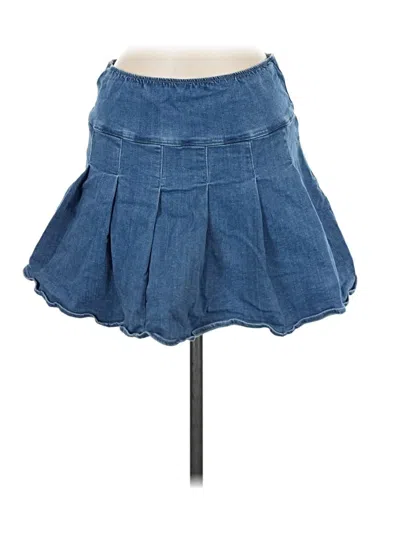 Pre-owned Hollister Denim Skirt In Blue