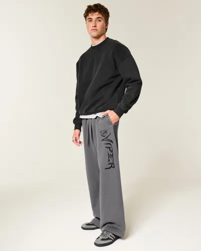 Hollister Dodge Viper Graphic Super Baggy Sweatpants In Gray