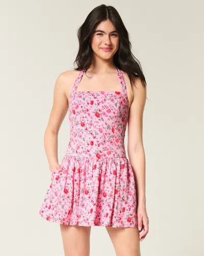 Hollister Drop Waist Halter Mini Dress