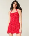 Hollister Drop-waist Halter Mini Dress In Red