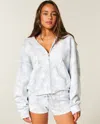 Hollister Easiest Zip-up Camo Hoodie In Gray