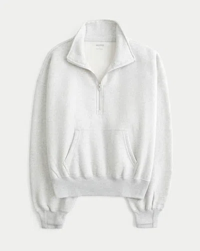 Hollister Easy Half-zip Sweatshirt In White