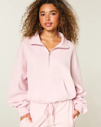Hollister Easy Half-zip Sweatshirt In Pink
