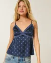 Hollister Easy Lace-trim Satin Cami In Blue