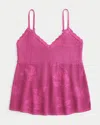 Hollister Easy Needlepoint-style Halter Babydoll Cami In Pink