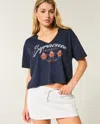 Hollister Easy Notch-neck Syracuse University Graphic Tee In Blue
