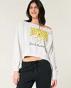 Hollister Easy Off-the-shoulder Iowa Hawkeyes Graphic Sweatshirt In Gray