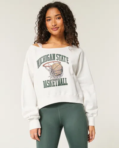 Hollister Easy Off-the-shoulder Michigan State Graphic Sweatshirt