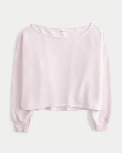 Hollister Easy Off-the-shoulder Sweatshirt In Pink