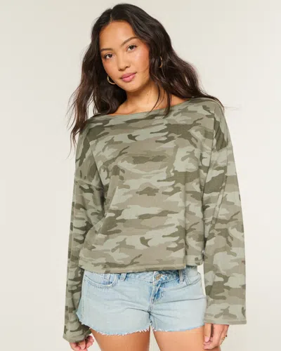 Hollister Easy Off-the-shoulder Sweatshirt In Black