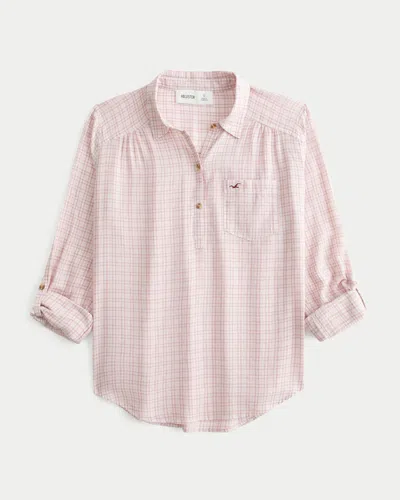 Hollister Easy Popover Shirt In Pink