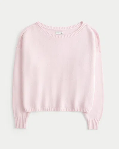 Hollister Easy Slouchy Off-the-shoulder Sweater In Pink