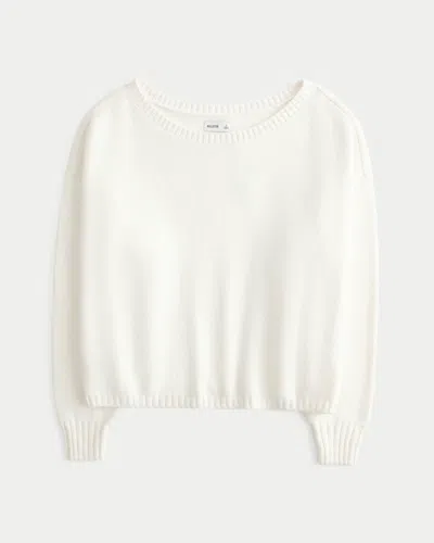 Hollister Easy Slouchy Off-the-shoulder Sweater In White