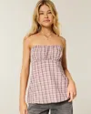 Hollister Easy Strapless Babydoll Top In Multi
