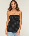 Hollister Easy Strapless Babydoll Top In Black