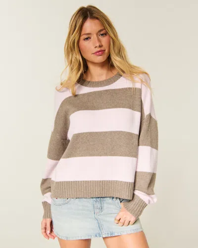Hollister Easy Striped Crew Sweater In Multi
