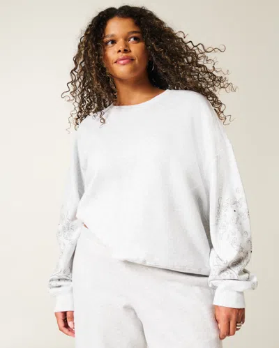 Hollister Easy Studded Graphic Crew Sweatshirt