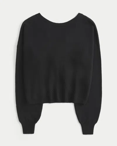 Hollister Easy Twist Back Sweater In Black