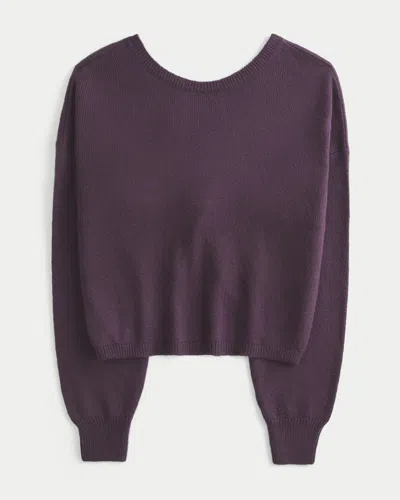 Hollister Easy Twist Back Sweater In Purple