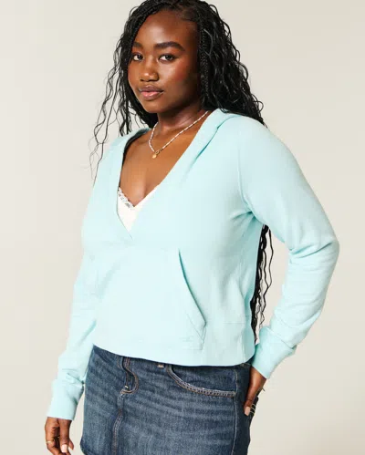 Hollister Easy V-neck Hoodie In Blue