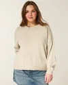 Hollister Easy Wings Graphic Crew Sweater In Gray