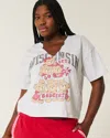 Hollister Easy Wisconsin Badgers Graphic Notch-neck T-shirt In White