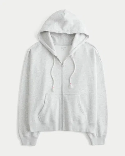 Hollister Easy Zip-up Hoodie In Gray