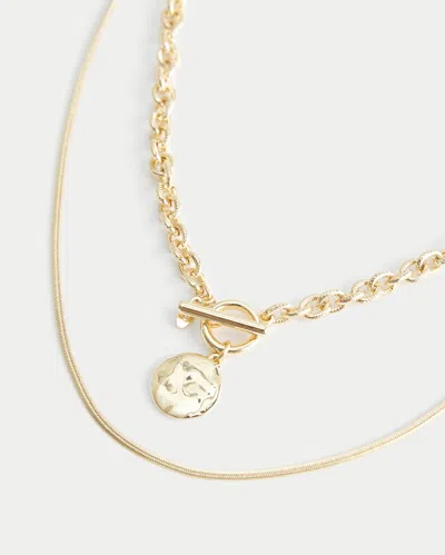 Hollister Embellished Necklace 2-pack In Gold 2 Pk