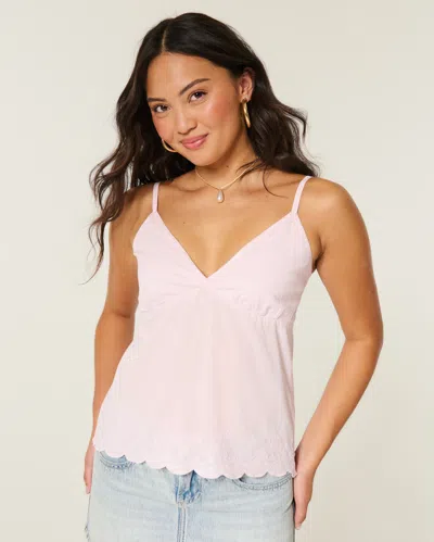 Hollister Embroidered Sequin Tank In Pink