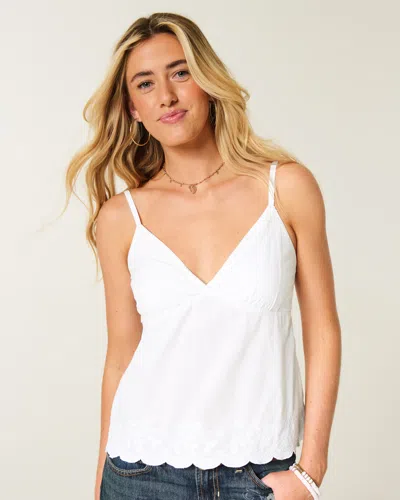 Hollister Embroidered Sequin Tank In White