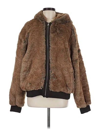 Hollister Faux Fur Jacket In Brown