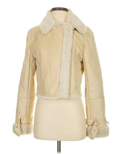 Pre-owned Hollister Faux Fur Jacket In White