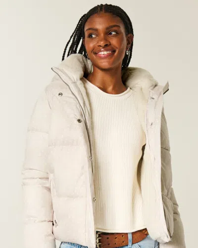 Hollister Faux Fur-lined All-weather Puffer Jacket