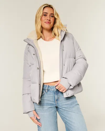 Hollister Faux Fur-lined All-weather Puffer Jacket