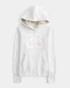 Hollister Faux Fur-lined Hood Graphic Hoodie In White