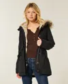Hollister Faux Fur-lined Parka In Black
