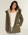Hollister Faux Fur-lined Parka In Green