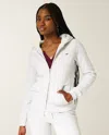 Hollister Faux Fur-lined Zip-up Hoodie In White